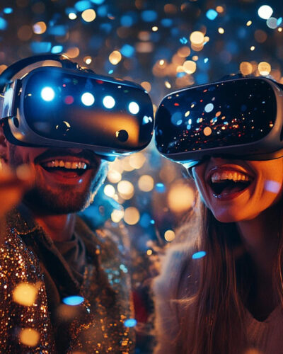 young girl wearing vr headset birthday party Egypt