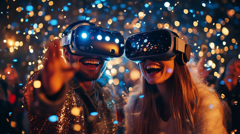 young girl wearing vr headset birthday party Egypt